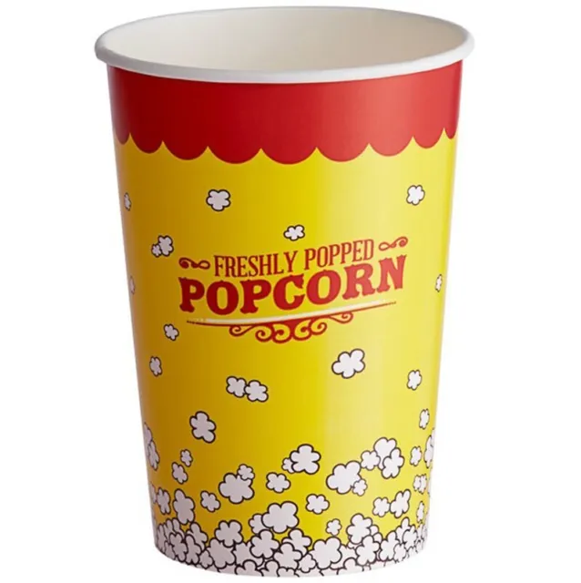 (500/Case) 46 oz. Bulk Wholesale Popcorn Round Cup Stackable Grease Resistant