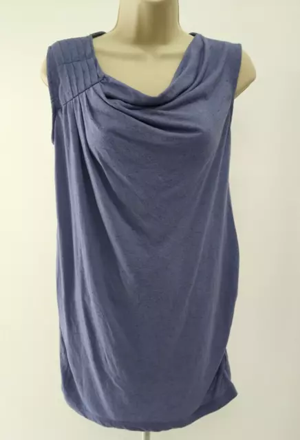 Liz Lange Maternity Womens Tops Blue Sleeveless Round Neck Pullover Ladie Size S