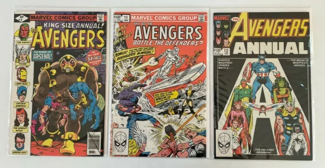 AVENGERS Annual 9 11 12. Nice mid-to-high grade lot!