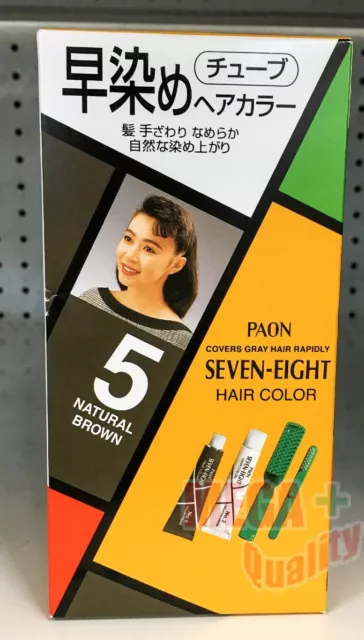 PAON SEVEN-EIGHT Hair Dye Color Cream Fast Cover Grey Coverage #5 Natural Brown