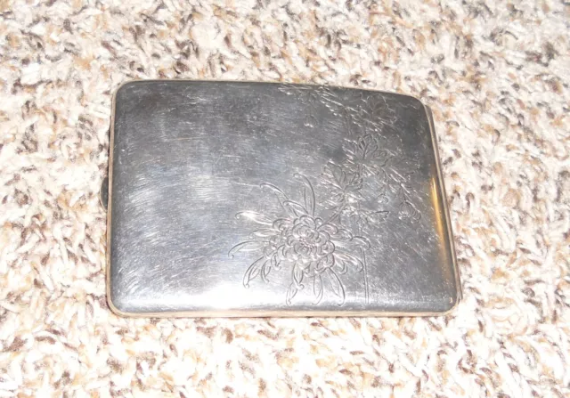 Gorgeous Signed K Uyeda Japanese Sterling Silver Cigarette Case Compact