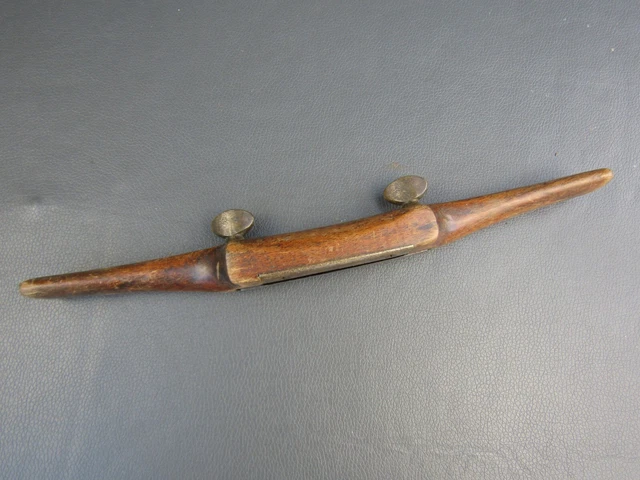 Vintage wooden & brass adjustable spoke shave old tool by J Dixon 2
