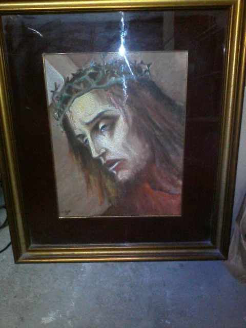 DIPINTO CRISTO SOFFERENTE 83 x 68 Cm.