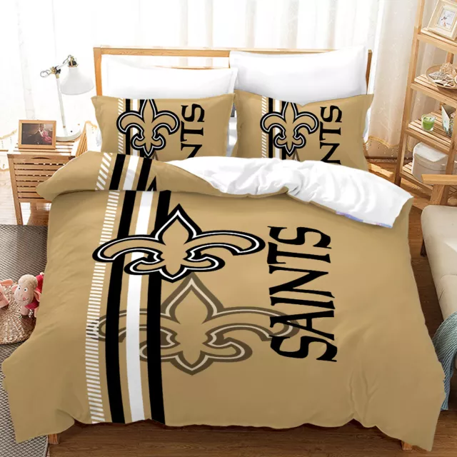 New Orleans Saints Comforter Cover 3PCS Bedding Set Duvet/Quilt Cover Pillowcase