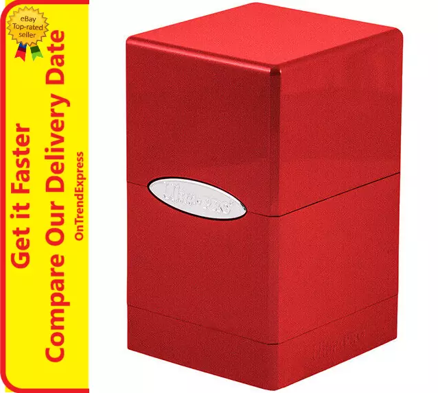 Ultra Pro Satin RED Tower Deck Box Compartment Card Storage MTG