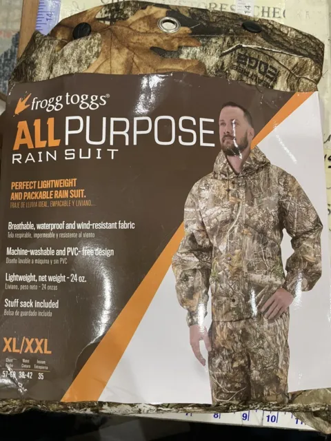 Men's BearLake Packable RealTree Xtra Rain Gear Jacket & Pant Set Hunting  Hiking