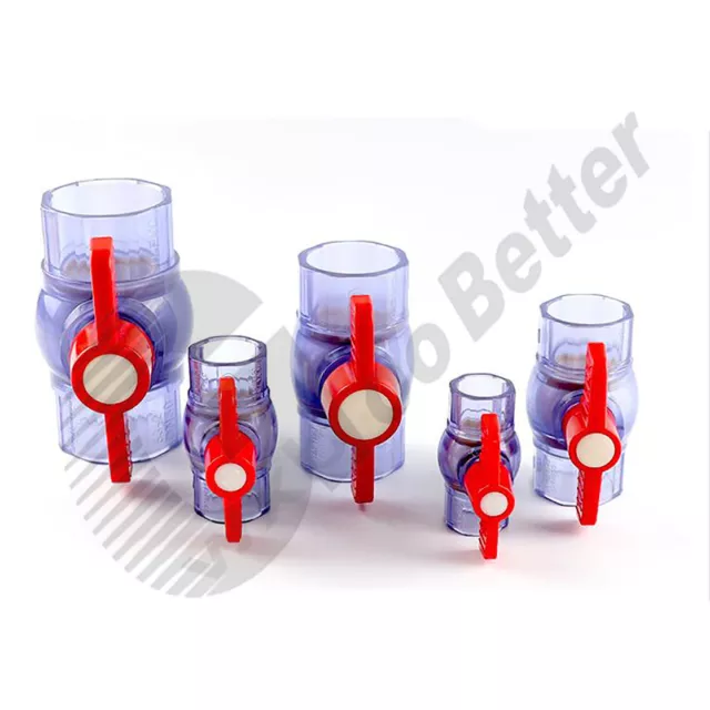 Transparent UPVC Plumbing Fittings On/Off Valves Φ20mm~Φ63mm UPVC Socket-Connect