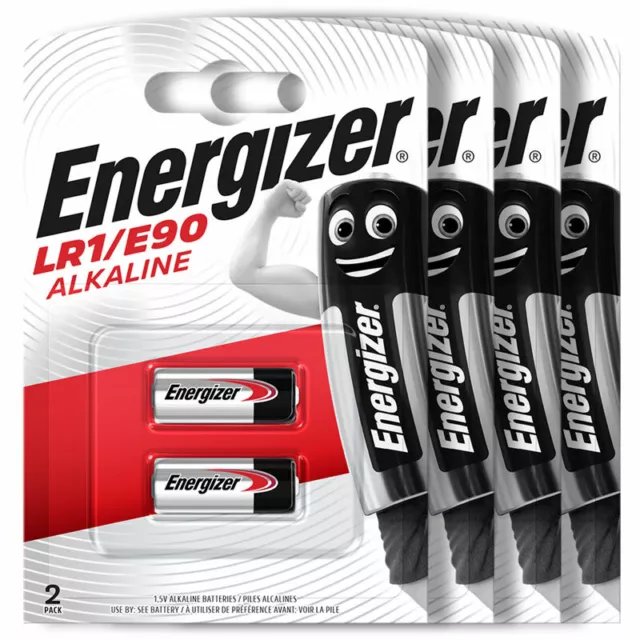 8 X Energizer LR1 E90 Piles Alcaline 1.5V AM5 MN9100 4001 N Lady LR01 Paquet 2