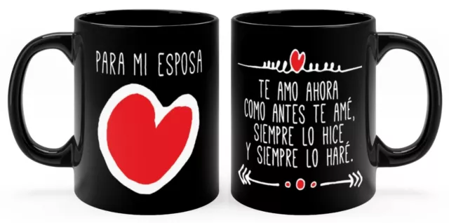 Tazas de Amor de café con Mensajes para Esposa Novia Regalo Aniversario  Cumpleañ