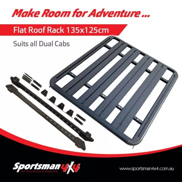 Aluminium Flat Roof Rack 135cmx125cm suits all Dual Cabs Heavy Duty