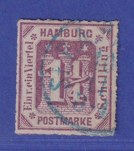 Altdeutschland Hamburg 1 1/4 Schilling Mi.-Nr. 20 a gestempelt gepr. ENGEL BPP