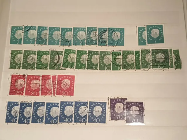 Briefmarken Bund, Lot, Heuss, gestempelt, minr. 302 - 306