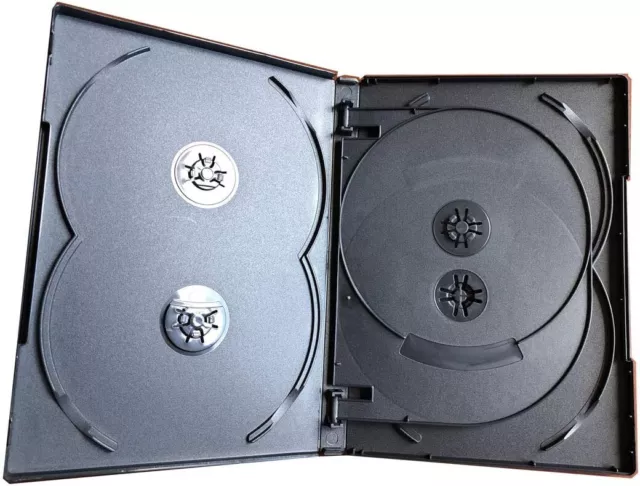 6-Disc DVD Case (1 Pc) - 14mm thick, Black DVD box with six hubs