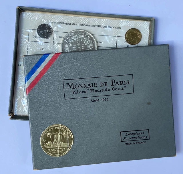 Fdc Coffret Fleur De Coins Complet De 1973 @ Avec 10 Francs Hercule @ Rare Fdc