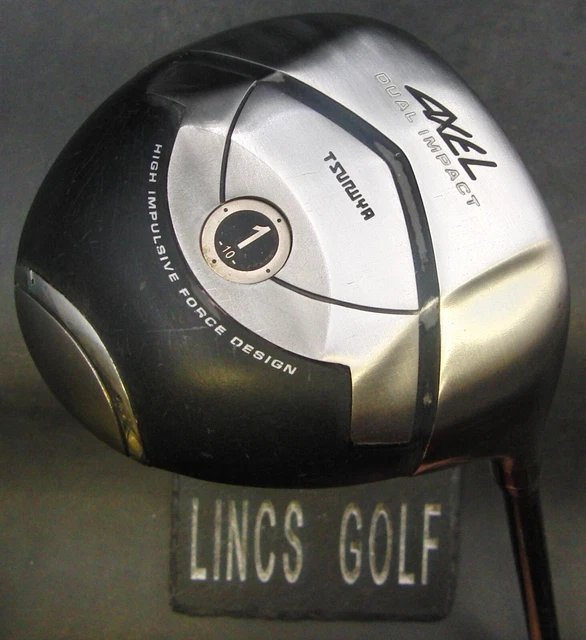 Tsuruya Axel Dual Impact 10° Driver Stiff Graphite Shaft Izanahi Studio Grip Tsuruya Axel Dual Impact 10° Driver Stiff Graphite Shaft Izanahi Studio Grip