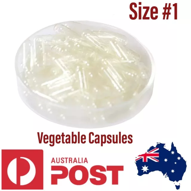 Empty Vegetable Capsules Vitamins x 250 Size #1 GMP Certified Halal Kosher Vegan