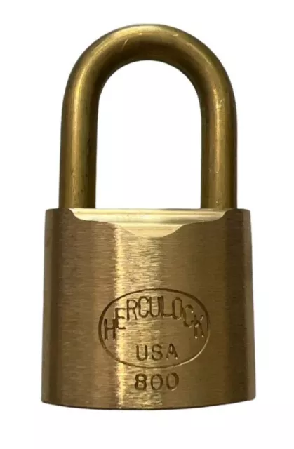 Lot of 2 New Herculock 800 Solid Brass Padlocks w Brass Shackles with ONE KEY