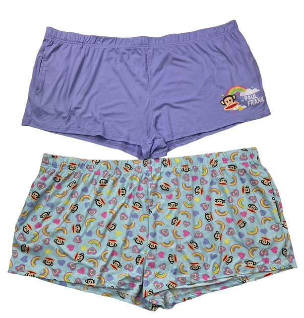 Paul Frank Womens Plus 3X 22/24  Monkey Face Stretch Pajama Shorts Set of 2