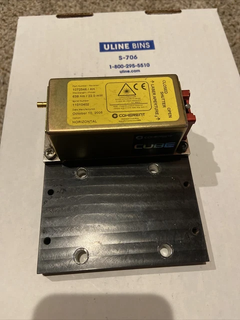 2005 Model COHERENT CUBE Laser Module 1072546/ AH Wavelength 638 nm / 22mW