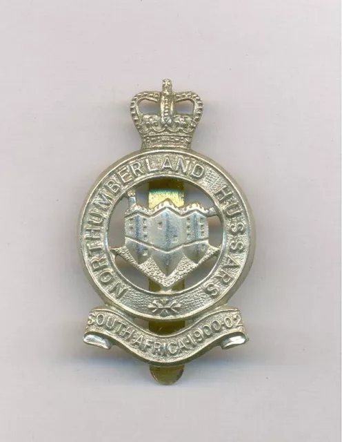 Northumberland Hussars.white Metal Army Cap Badge