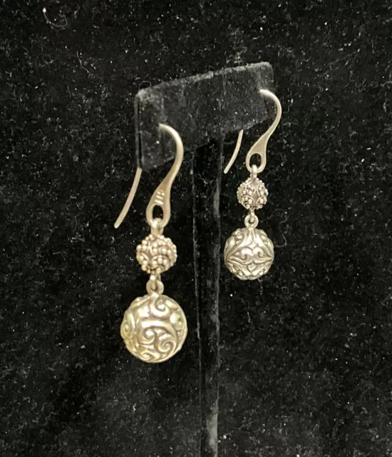 LOIS HILL 925 Sterling Silver Engraved Balls Dangle Drop Earrings $30. ...