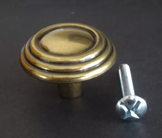 Antique Brass / Champagne Bronze 1-1/4" Round Cabinet Knob Pull AMEROCK BP1307CZ