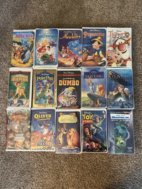 Disney Classic Movie Collection Vhs Lot Aladdin Pinocchio Peter Pan