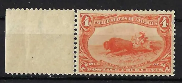 MNH #287 "Very Fine" 4¢ 1898 Trans-Mississippi Expo "Indian Hunting Buffalo"