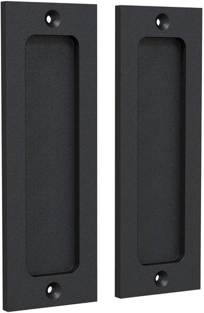 Door Handle Set for Sliding Barn 6" Finger Flush Pulls for Closet Pocket 2 Pack