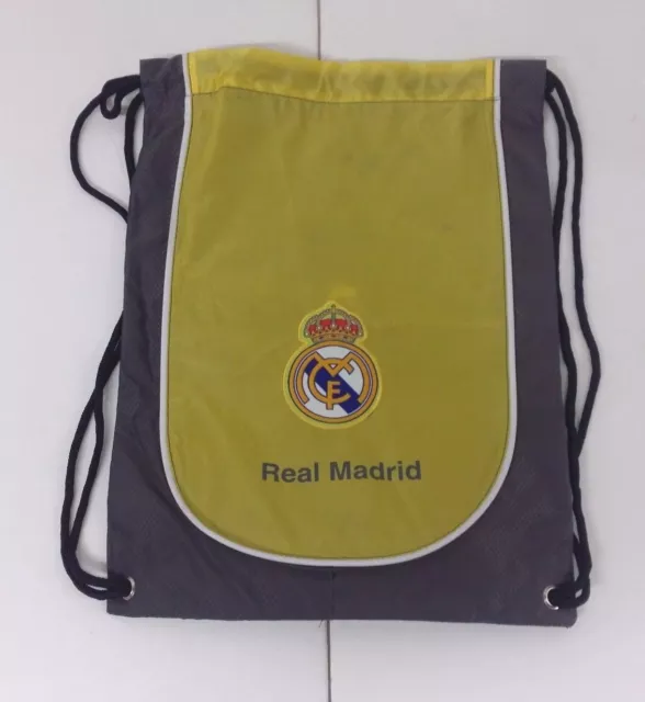 Real Madrid Cinch Bag Color Yellow & Gray Official Licensed Product NWOT