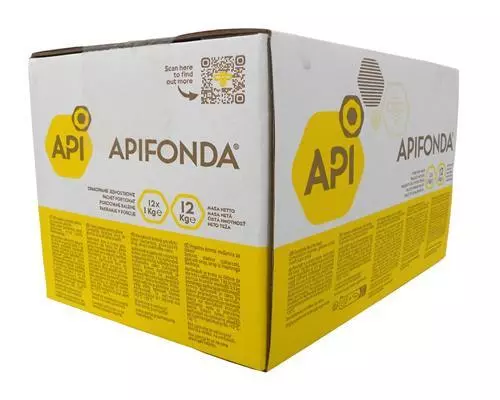 Apifonda Bienenfutter, Futterteig, 12 x 1kg Päckchen im Karton