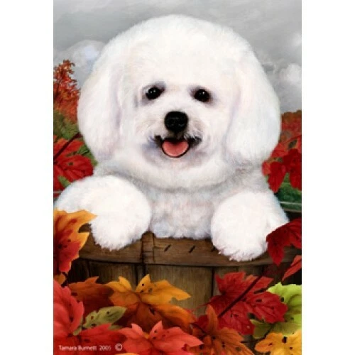 Fall Garden Flag (TB) - Bichon Frise Pup 132501