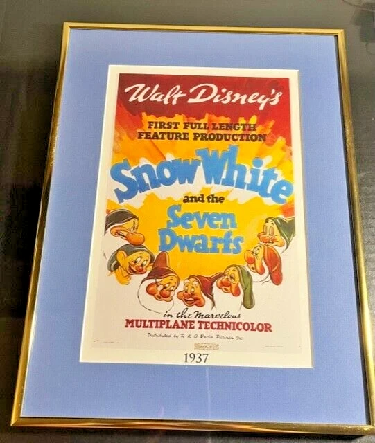 DISNEY SNOW WHITE AND THE SEVEN DWARFS 1937 movie poster Framed EUR 22 ...