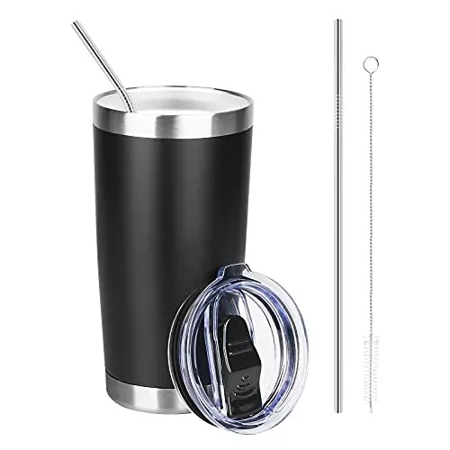 20oz Insulated Tumblers With Lids And Straws Stainless Steel Coffee Tumbler Cup