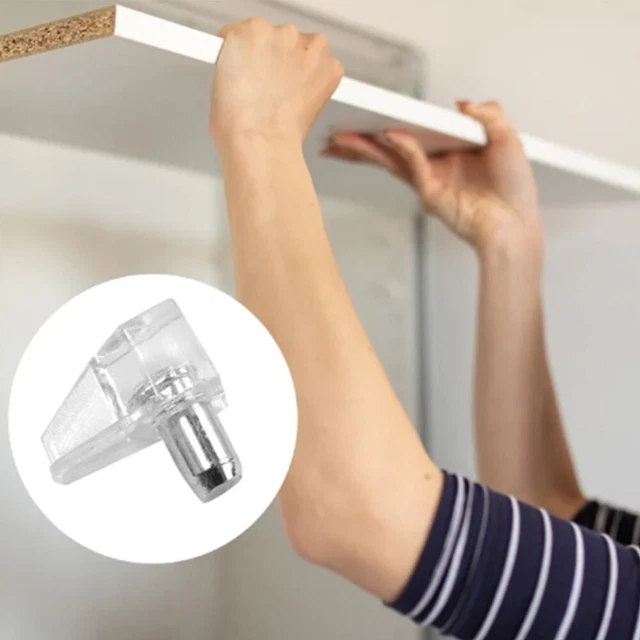 100 Pezzi Perni Supporto Per Mensola 5mm, Perni Per Ripiani Armadio In - Foto 3