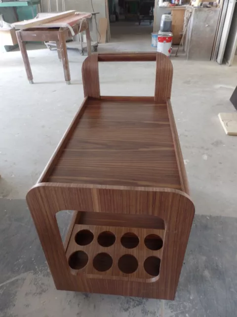 Carrello porta-vivande e bottiglie in Noce Canaletto MADE IN ITALY - ARTIGIANALE