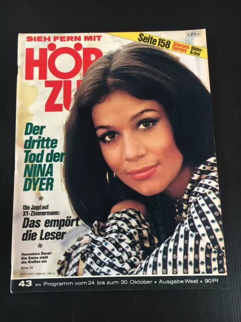 Hörzu 43/1970 mit TV-Programm 24.-30.10. ELSNER Fassbinder DYER Weck ELVIS Garbo