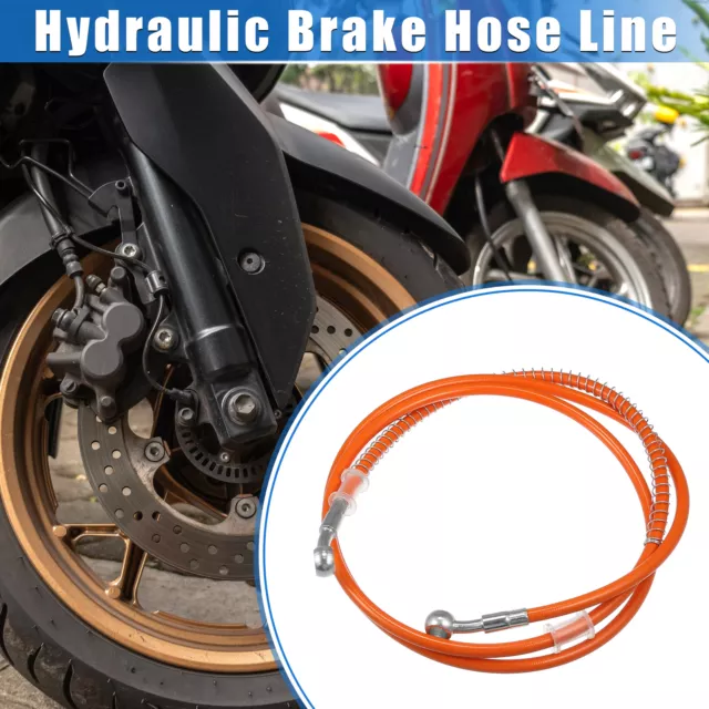 Motorcycle 160cm 62.99" 10mm 0.39" Hydraulic Brake Hose Line Pipeline Orange