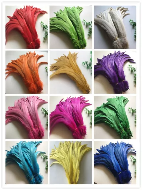 Wholesale! 10/50/100 pcs beautiful rooster tail feathers 12-14inches/30-35cm DIY