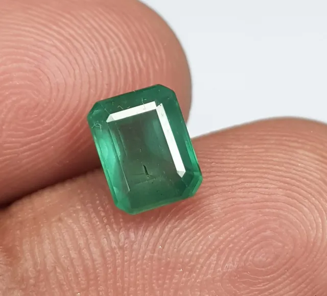 1.77 Ct Natural Emerald Zambian Octagon Cut AA+ Luster Rich Green Gemstone