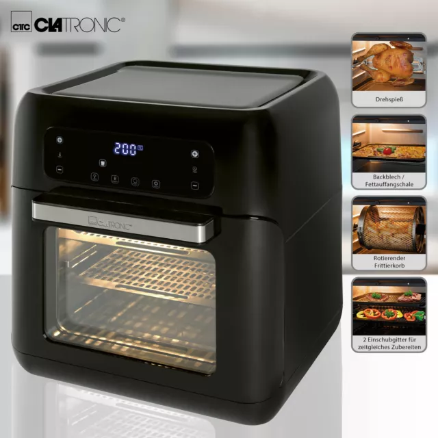 Freidora Aire Caliente sin Aceite 11 Litros Digital Asador Pollos Deshidratador 2