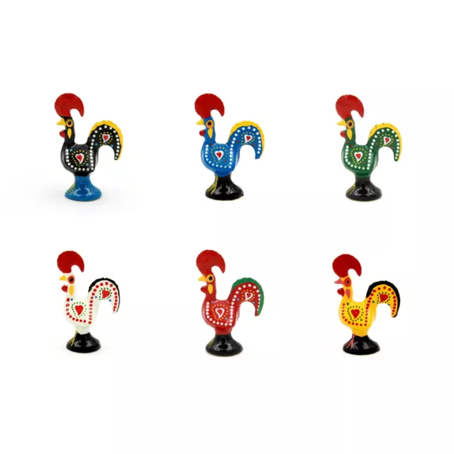 1.5" Traditional Portuguese Aluminum Good Luck Barcelos Rooster - Set of 6