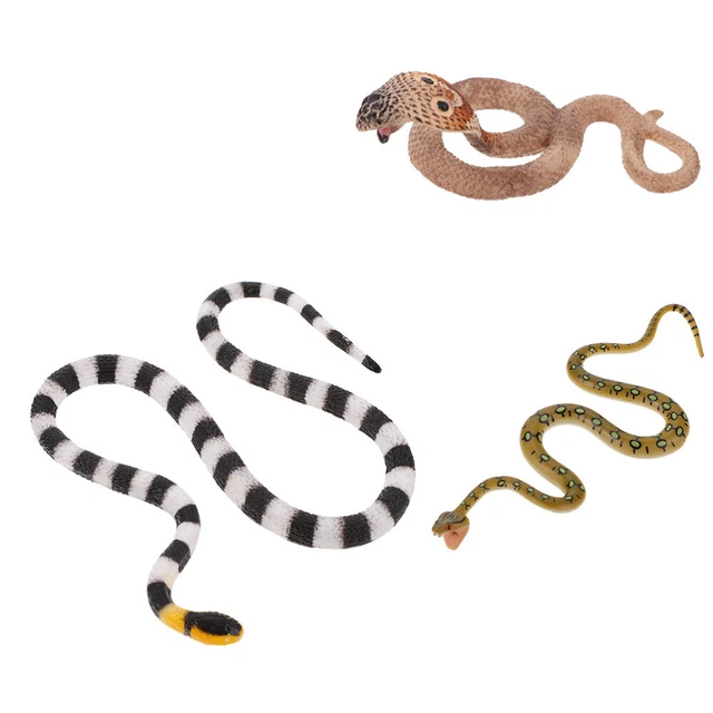 3 piezas Goma Larga Modelo Serpiente Juguete de Escritorio Halloween