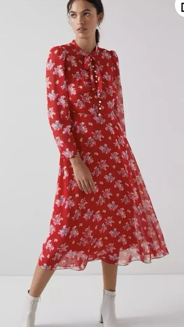 Lk bennett red silk dress hotsell