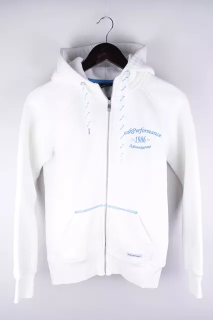 Peak Performance Elin Zh Women Hoodie Casual White Full Zip size S UK8