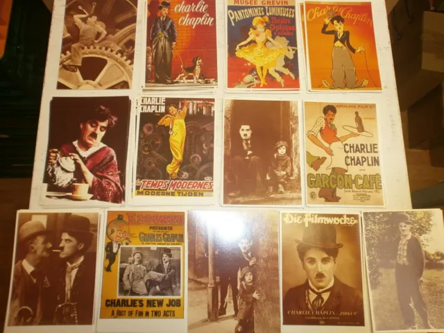 100 nostalgische Postkarten alte Filme Kino Schauspieler Charlie Chaplin