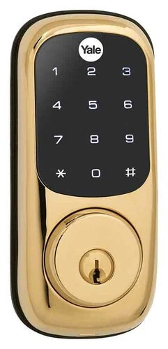 Yale Real Living Digital Touchscreen Deadbolt Door Lock w Z-Wave(Polished Brass)