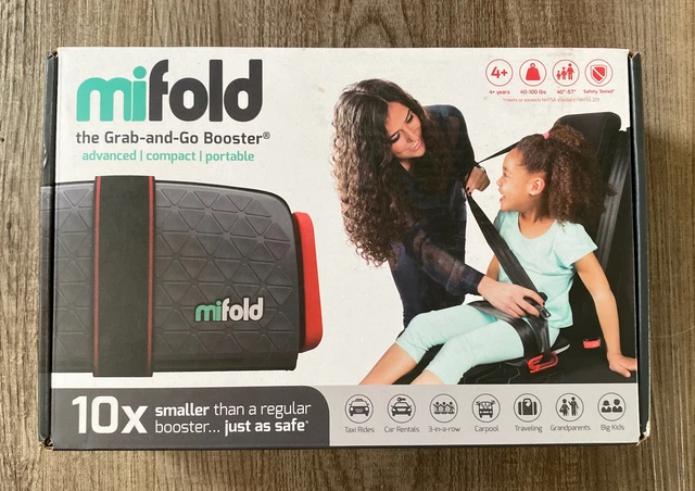 Mifold Grab-and-Go Compact Portable Car Booster Seat for Children 40-100 Lbs