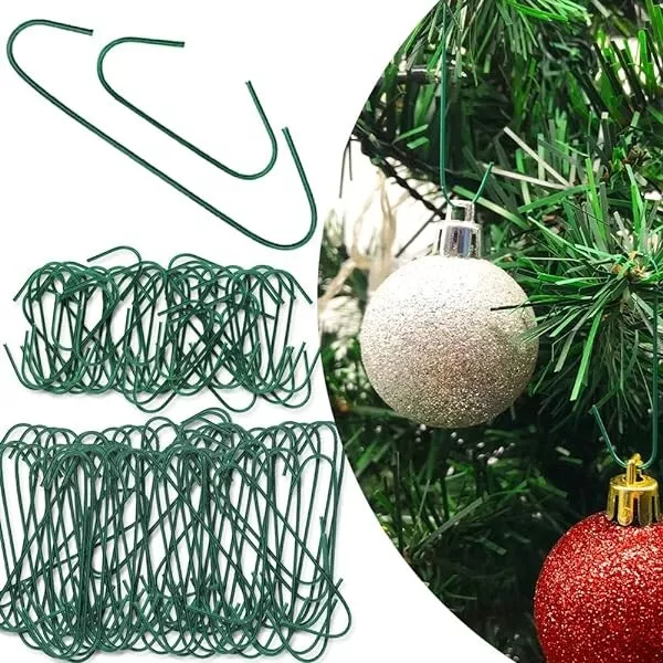 200 x CHRISTMAS TREE HOOKS Bauble Ornament Hangers Hanging Decoration Wires Hook