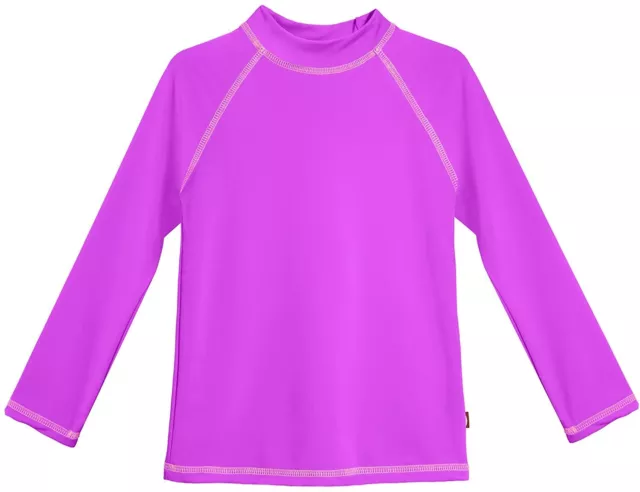 City Threads Girls Long Sleeve Rash Guard SPF50  Purple Sun Swim Tee Shirt USA